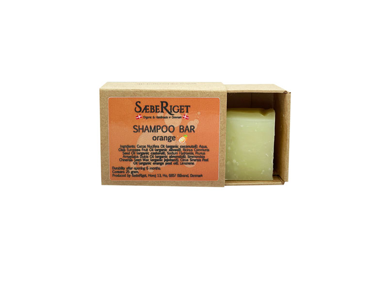 Økologisk shampoo bar orange - 25 gram - SHAMPOO BAR SæbeRiget