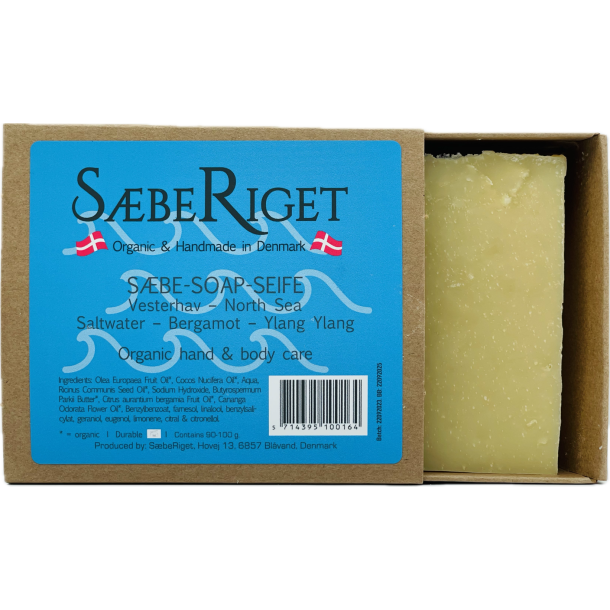 Organic North Sea soap with Sea Water, bergamot &amp; ylang ylang - 100 gram