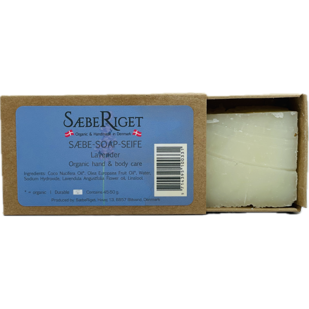 kologisk fast hndsbe bar lavendel - 50 gram